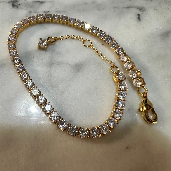 Authentic Pandora, SZ 20CM, Gold Plated White Crystal CZ Tennis Bracelet - Picture 2 of 9